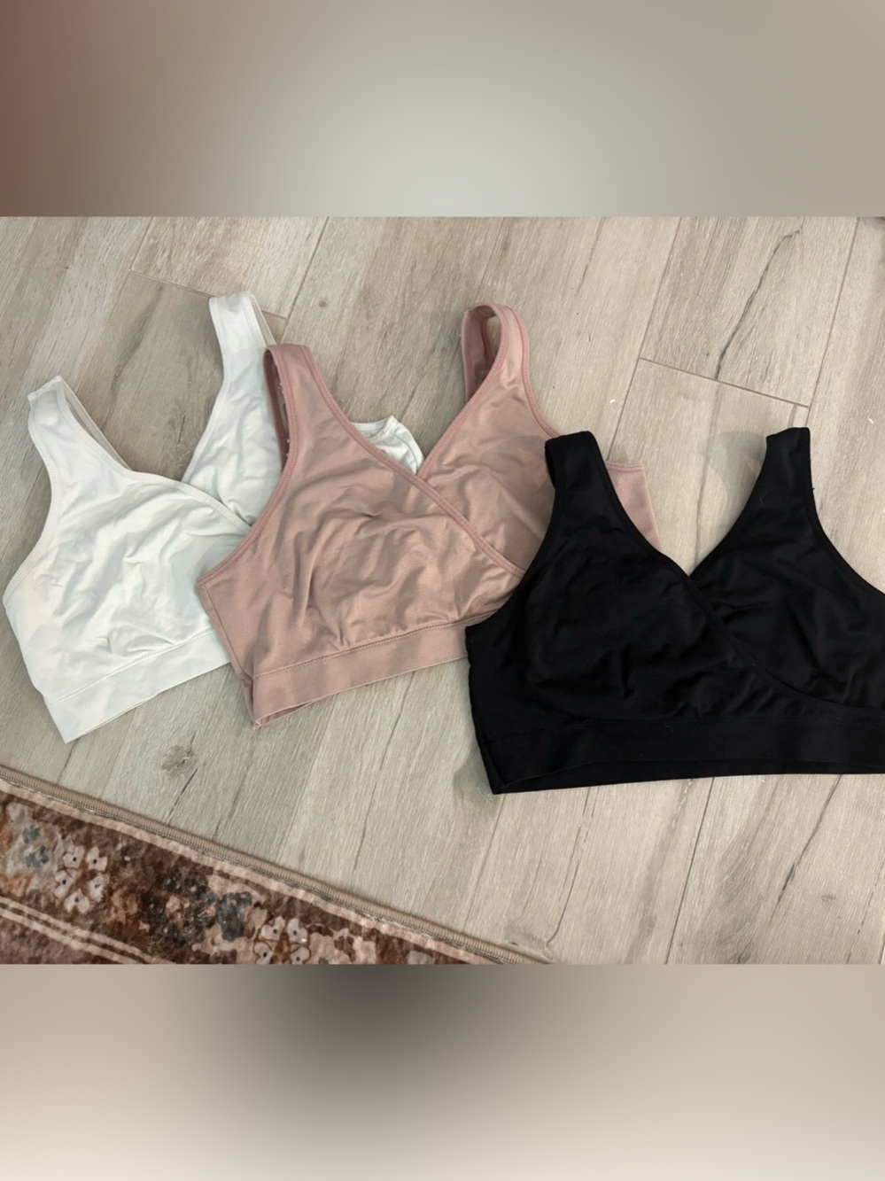 Auden Seamless Nursing Bra 3-Pack Black, White & Pink L/XL